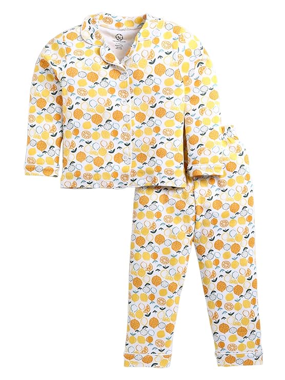 The Cotton Baby Pure Cotton Nightsuit Set | Graphic Printed Sleepwear Set | for Boys & Baby Girls | Full & Half Sleeve T-Shirt & Shorts | Casual Clothing Set